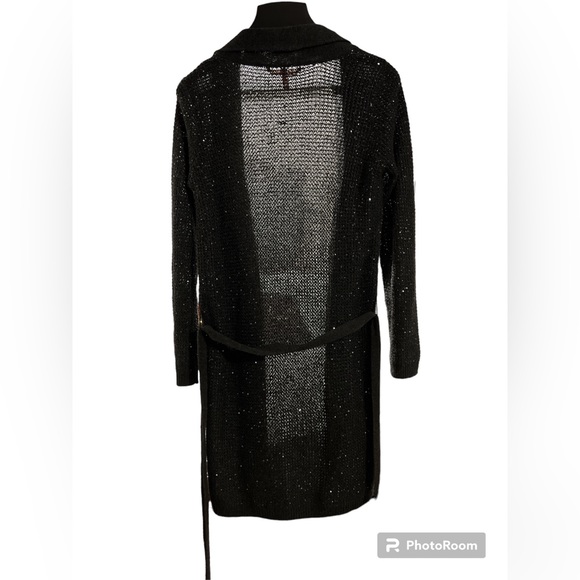 Victoria’s Secret belted dark grey cardigan with silver sequins. - Picture 5 of 5